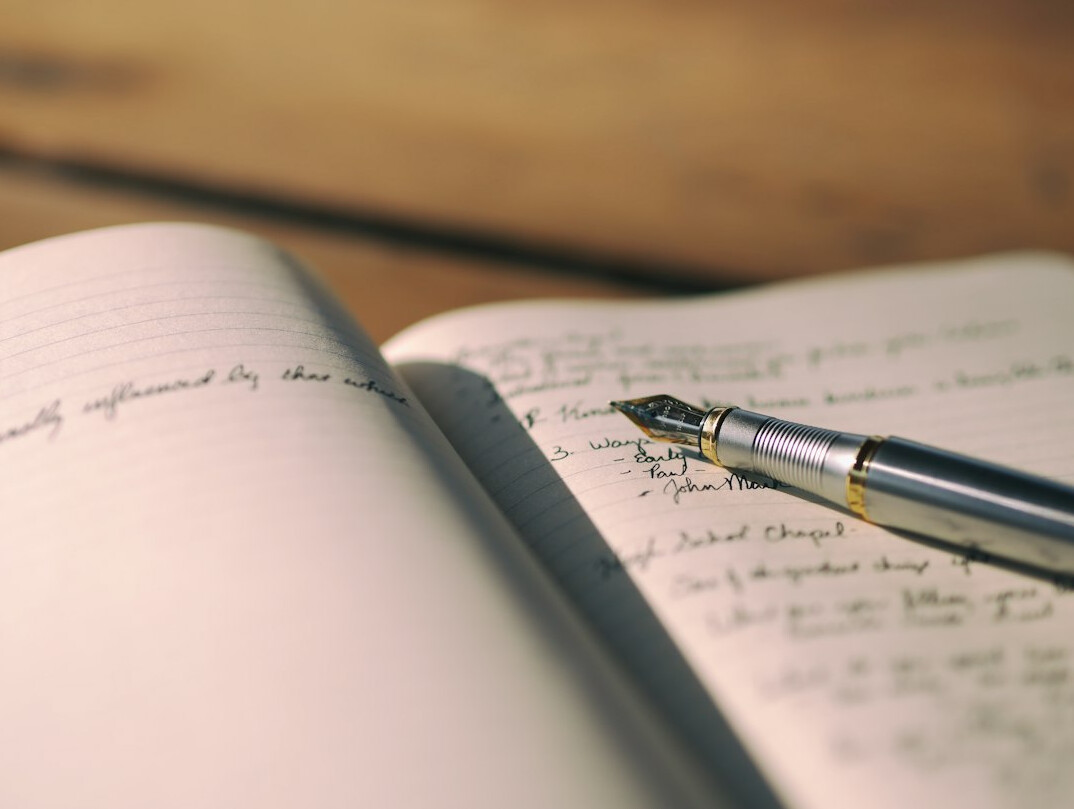 author writing notes